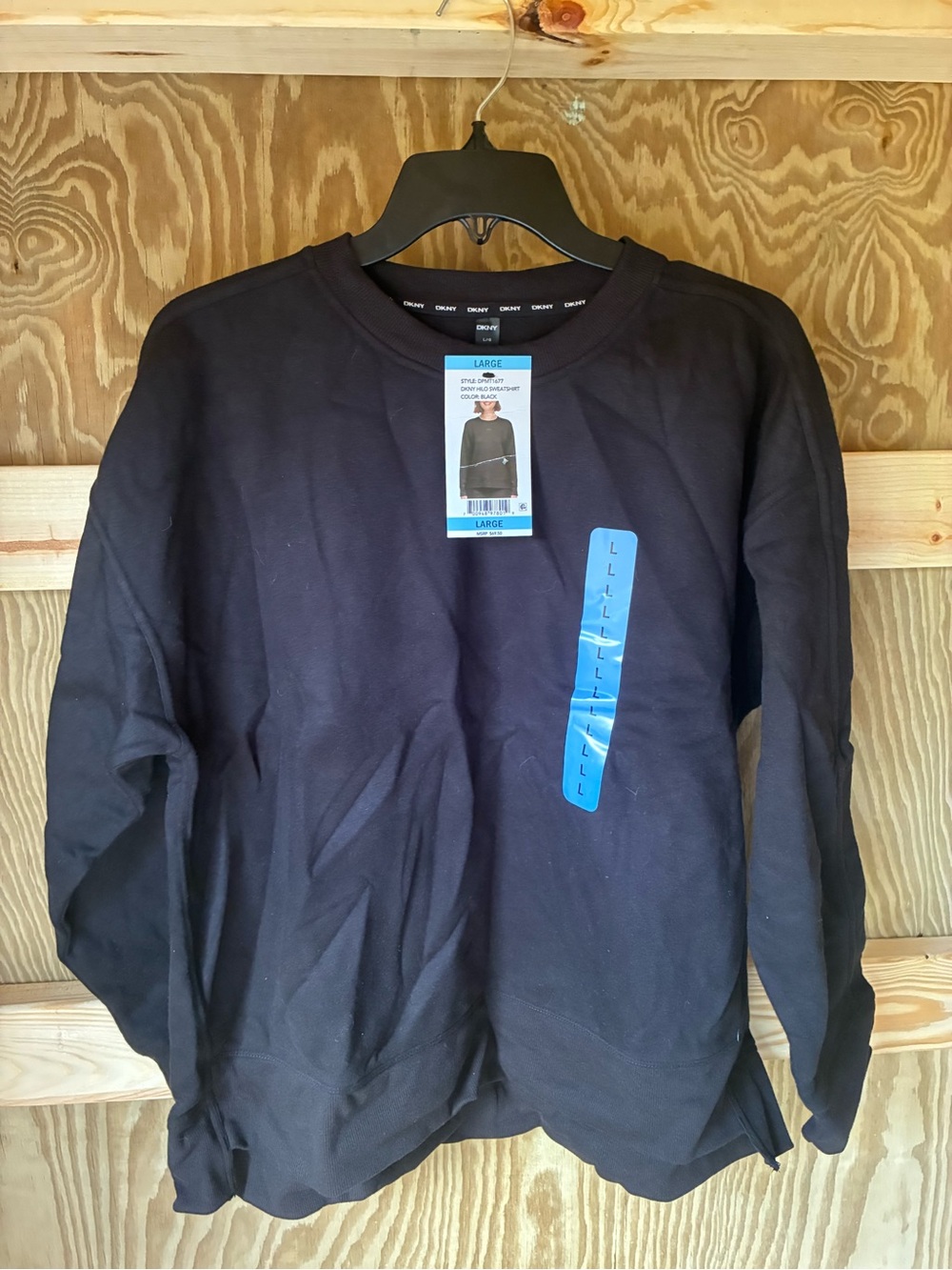 DKNY Black Long-Sleeve Crewneck Hilo Sweatshirt